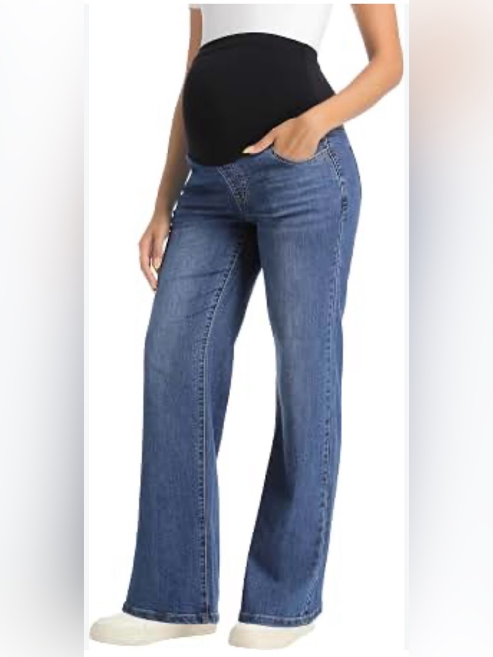 Isabel Maternity Skinny Bootcut Blue Over-Belly Panel